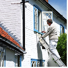 Painting first floor window ledges