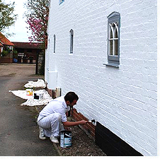 Painting the exterior side wall