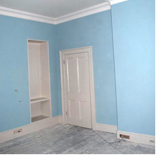Painting a wall blue