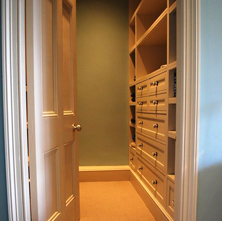 A refurbished walk in wardrobe