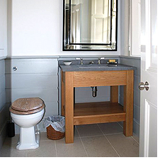 A bathroom at Boothby Manor after it had been decorated